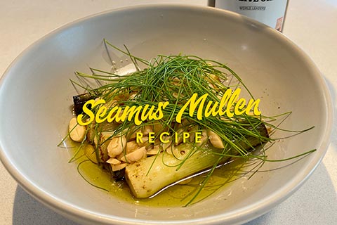 Petite leeks poached in olive oil By Seamus Mullen