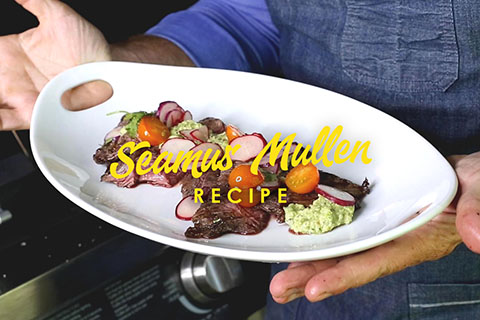 Steak with tomatillos sauce by Seamus Mullen